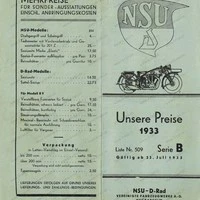 Preisliste D-Rad NSU